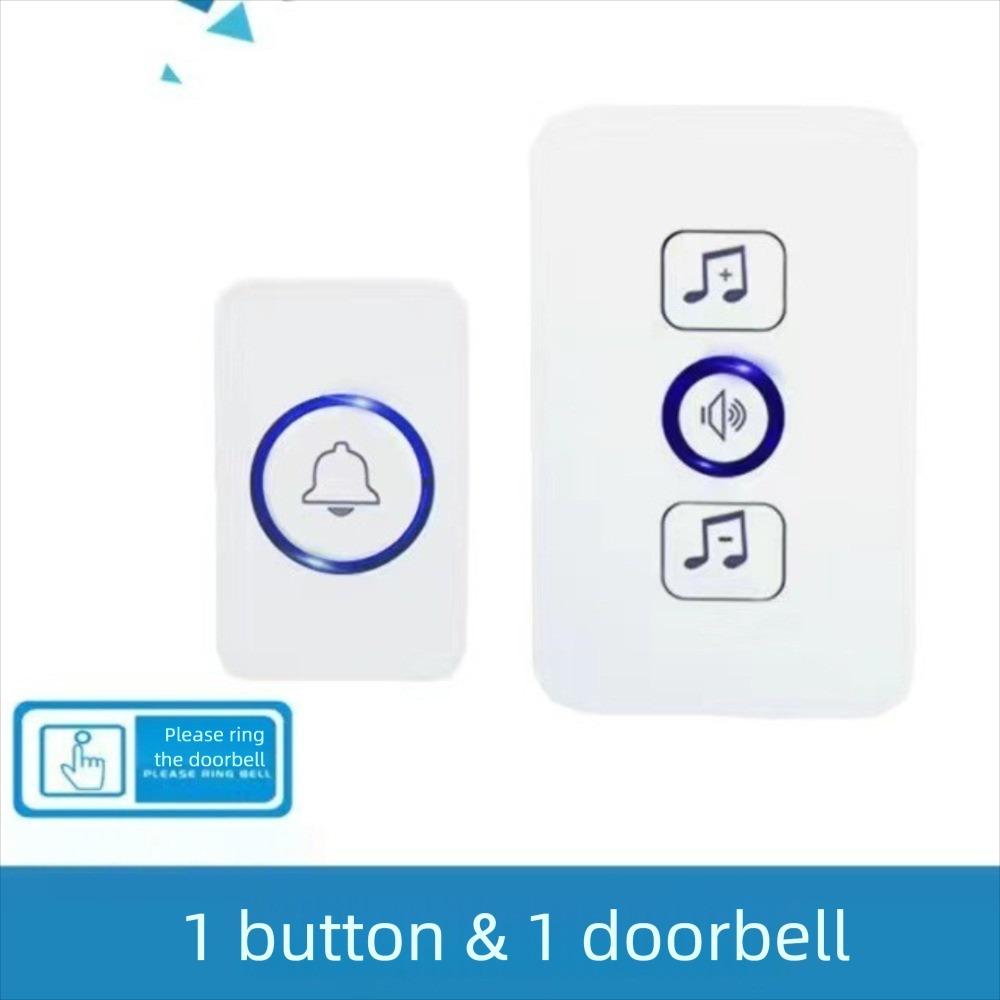 New 50meters Wireless Doorbell Wireless LED Doorbell Button Set Waterproof Flashing Light Memory Smart Doorbell Home