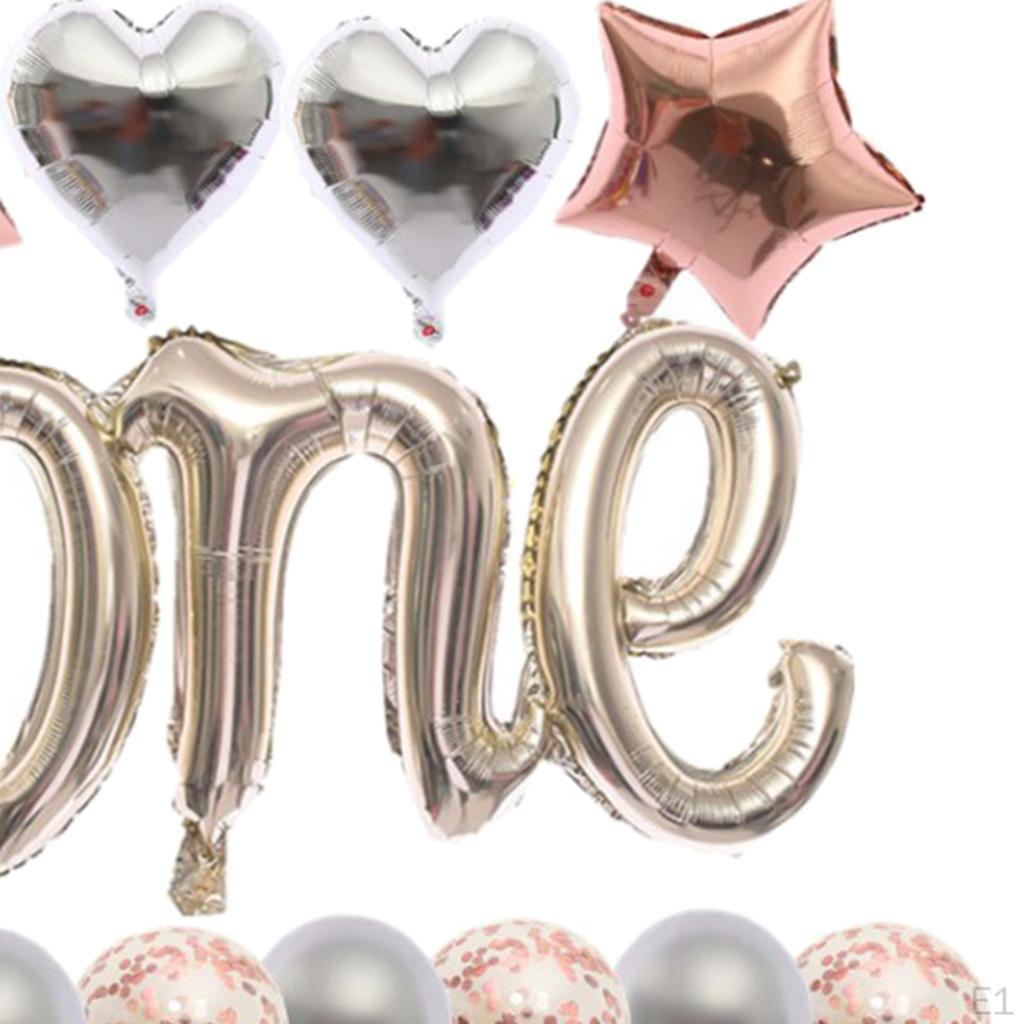 Aluminum Latex Balloons Set 1st Birthday