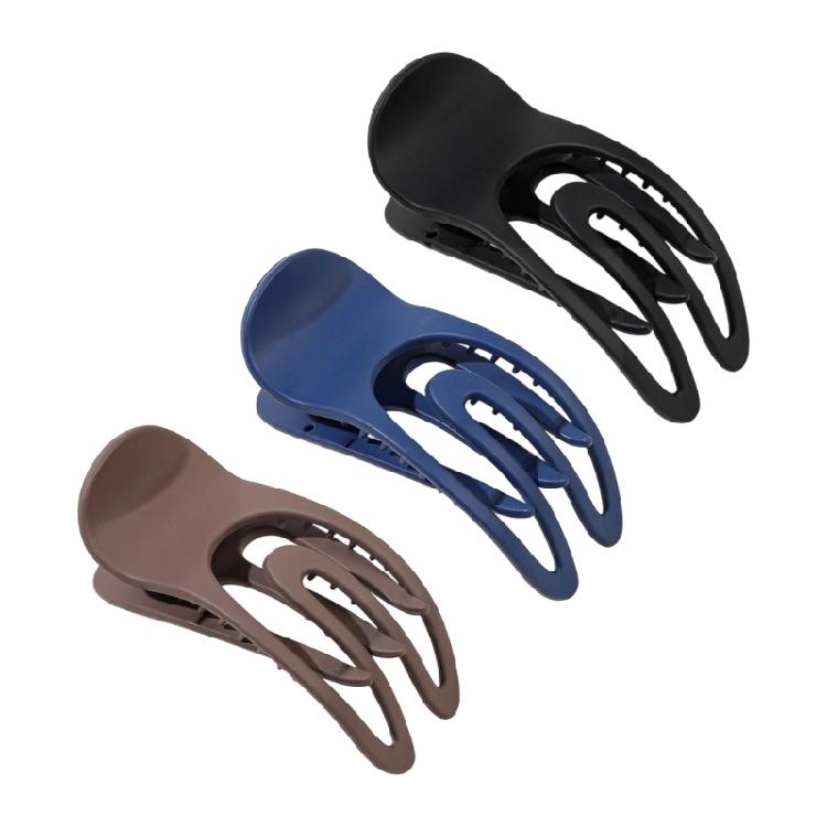 

3PCS Plastic Matte Hairpin Flat Hair Clamp Nonslip Large Barrettes For Women Girl Updos Buns Daily Hair Styling