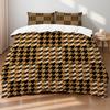 Luxury Brown Black Houndstooth Bedding Set Classic Print Duvet Cover Pillowcase Breathable Wrinkle-Free For Bedroom Decor