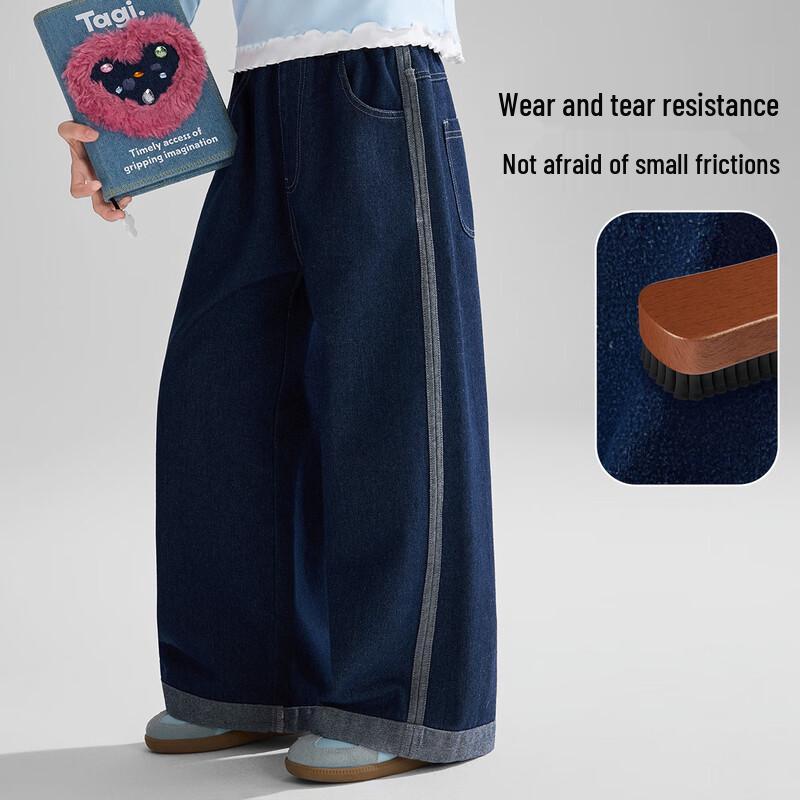 ASK JUNIOR Girls Color-block Soft Straight-Leg Jeans L