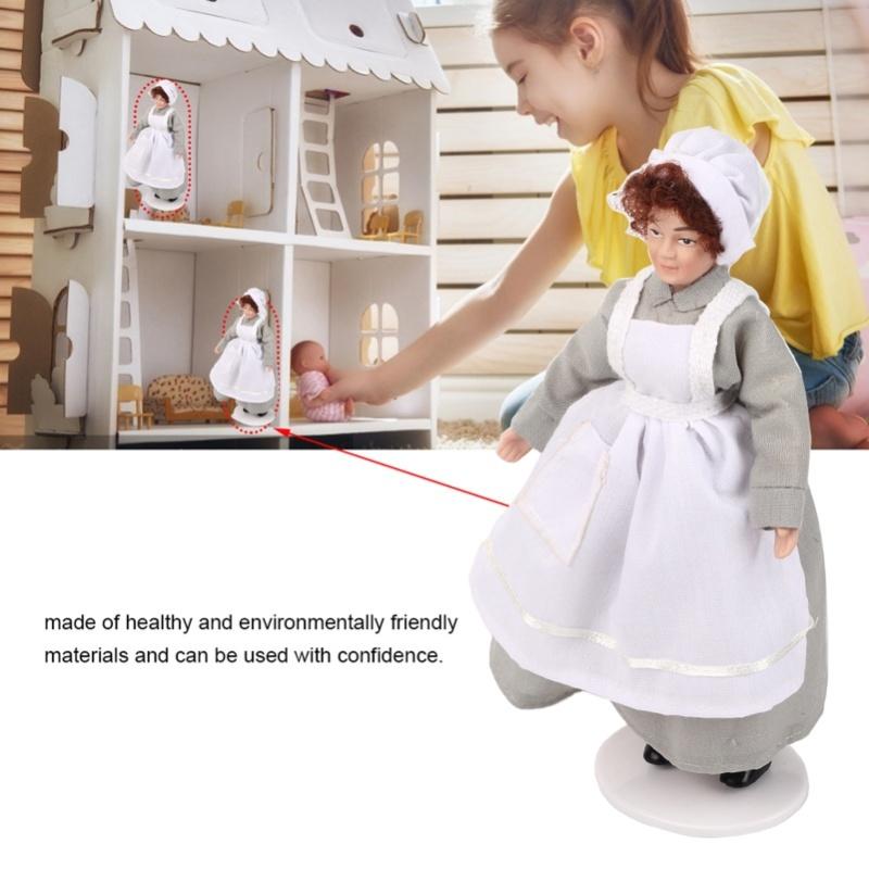 Puppenhaus Miniatur Porzellan Puppe Modell Ornament Puppe Chef Mann Diener Puppenhaus Zubehör #2