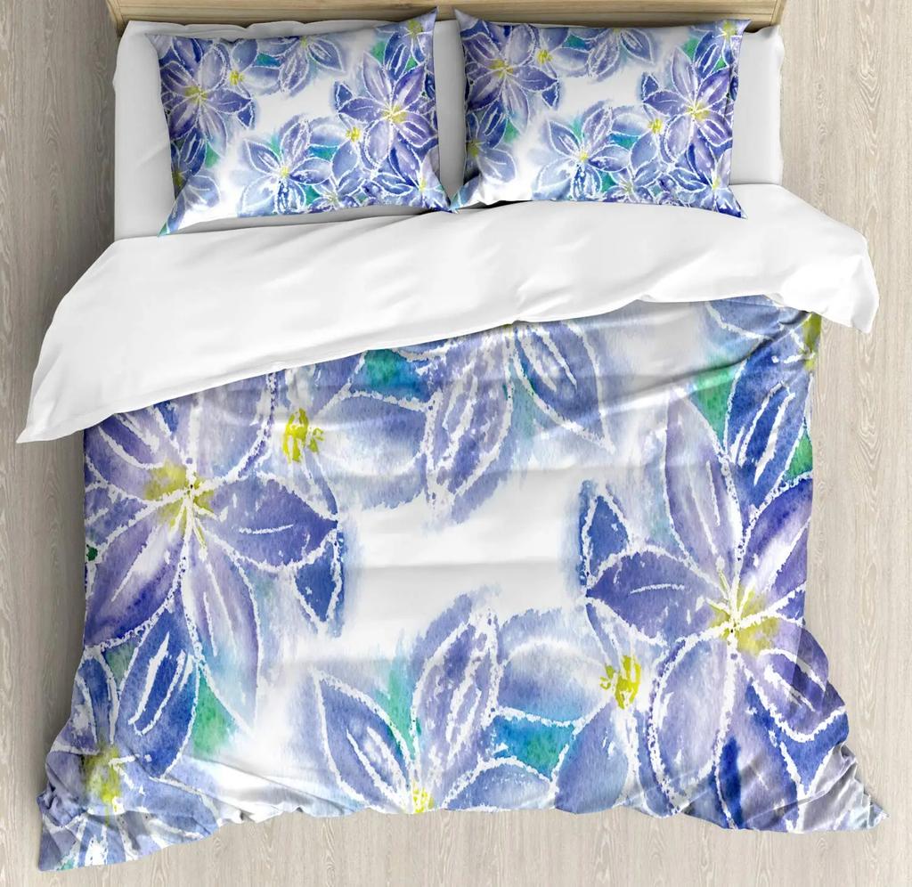 Flower of Life Duvet Cover Dark Blue with Geometry Print Quilt Cover for Children Teens Adults for Bedroom Decoration Queen Size