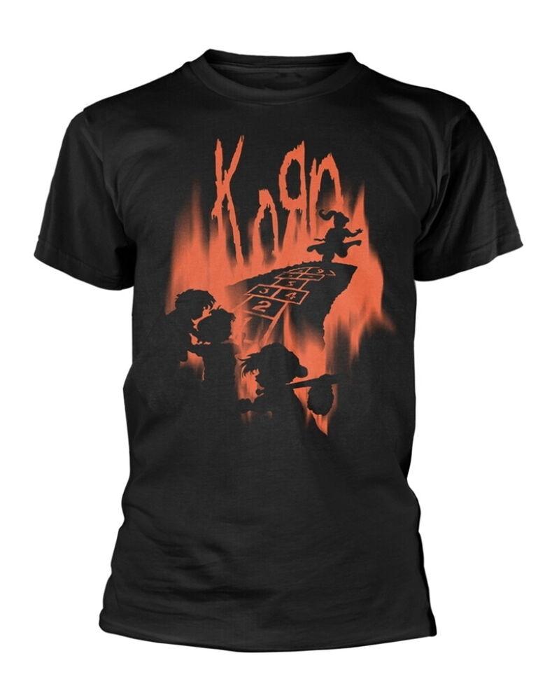 

Черная футболка унисекс Korn Hopscotch Flame S