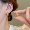 Silver needle sequined three-dimensional flower stud earrings fashionable light luxury high-end earrings niche trend cold wind earrings wholesale