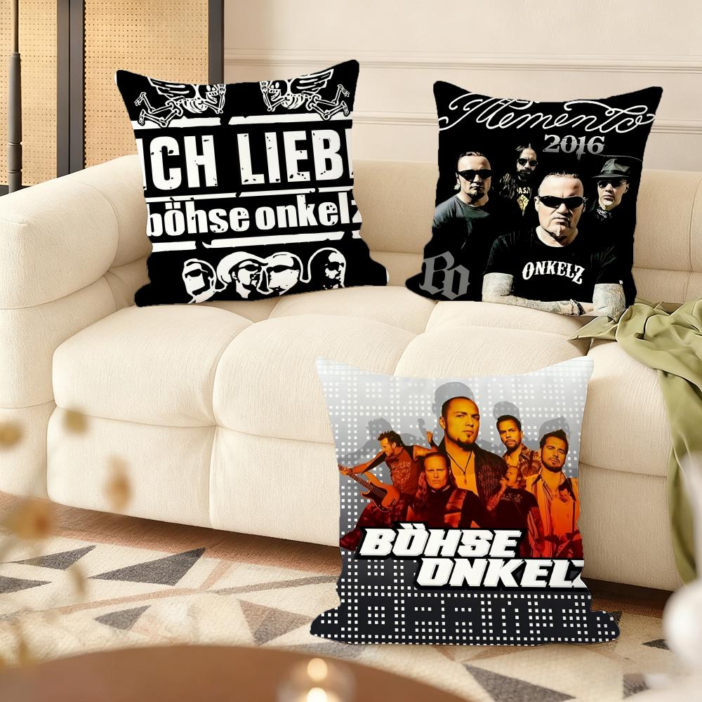 Band B-Bohse O-Onkelz Cushion Cover Soft Short Plush Pillow Cover Smooth Cozy Texture Aesthetic Cushion Case Home Decor