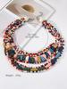 New Bohemian Handmade Beaded Seed Bead Necklace European American Exaggerated Retro Style Women Jewelry