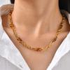 Chunky Resin Link Chain Necklace,Gold Plated Women's Stainless Steel Oval Chain Necklaces,Trendy Jewelry Gifts