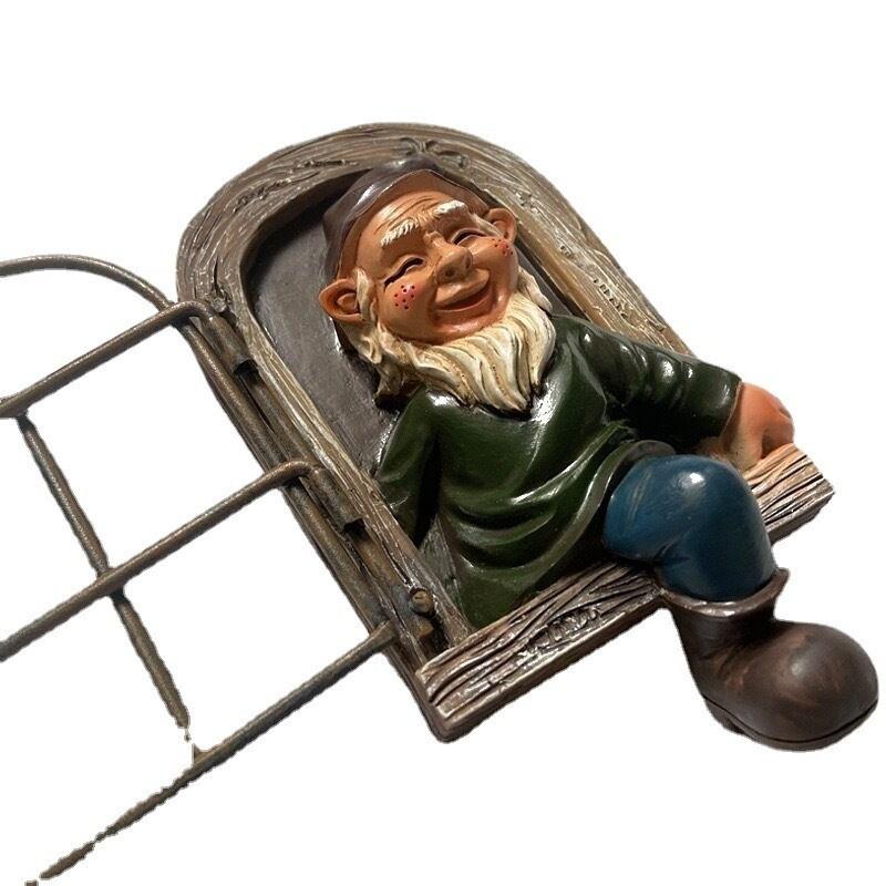 Charming Resin Gnome Statue For Garden Decor Featuring Old Man Design Ideal For Outdoor Spaces