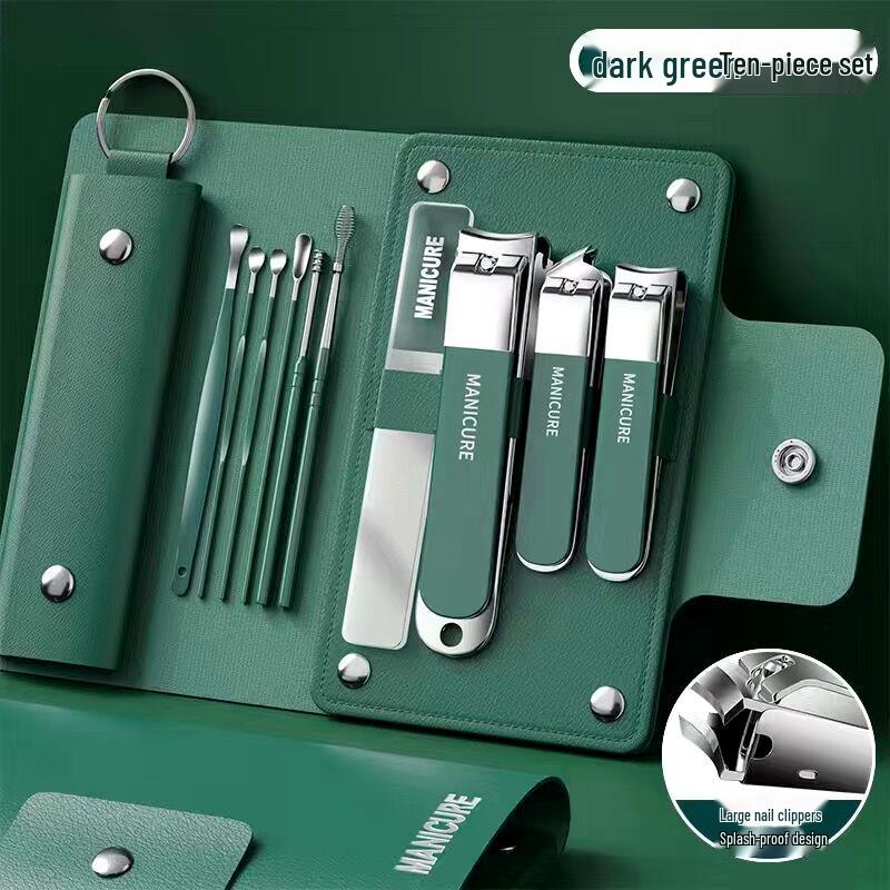 Tragbarer Bonbonfarbener Nagelknipser & Maniküre-Set mit Ohrlöffel