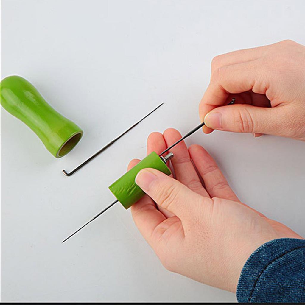 Multi/Single Needle Felting Tool with/without Barbed Needle for Felt Animals & Pattern Felt Needle Holder Wooden Handle