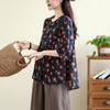 Korean Version Mid Sleeve Shirt Women's Shirt Women's Loose Five Quarter Sleeve Top Women's Summer Cotton and Linen Shirt Top