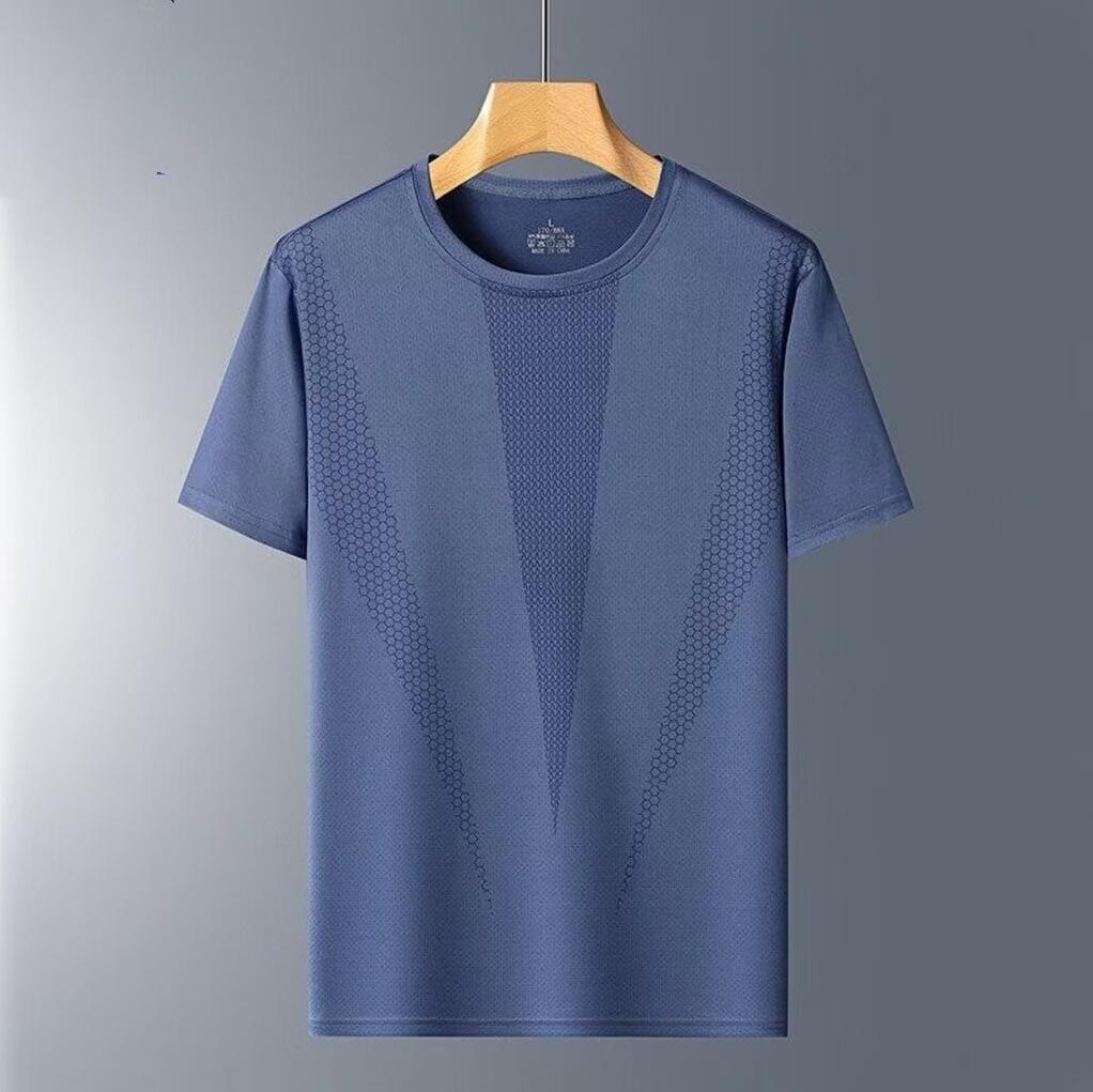 Short Sleeve T-Shirt Men'S Summer Ice Silk Versatile Half Sleeve Men'S Casual Large Size T-Shirt Men'S Quick Drying Loose Top Clothing T