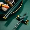 5 Pairs Reusable Non-slip High-temperature Tableware Chopsticks Sushi Noodles Eating Sticks Alloy Chopsticks
