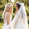 White Bridal Veil Mesh Flower Wreath Portable Marriage Headwear  Outdoor Wedding Guest
