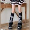 Polainas de Punto Elegantes para Niña Calcetines sin Pies Patrón Estético de Lazos de Mariposa Reversibles Holgados Cubre Pies