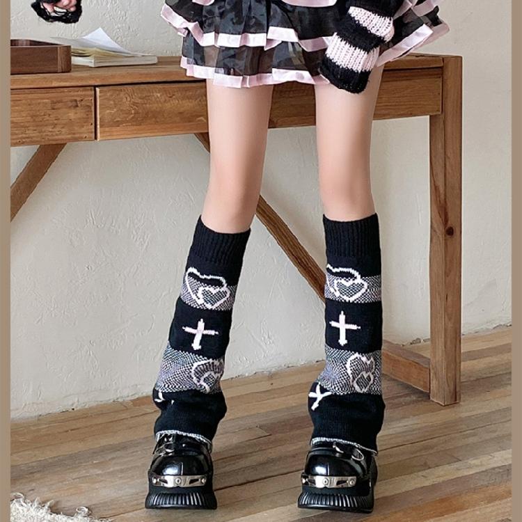 Polainas de Punto Elegantes para Niña Calcetines sin Pies Patrón Estético de Lazos de Mariposa Reversibles Holgados Cubre Pies