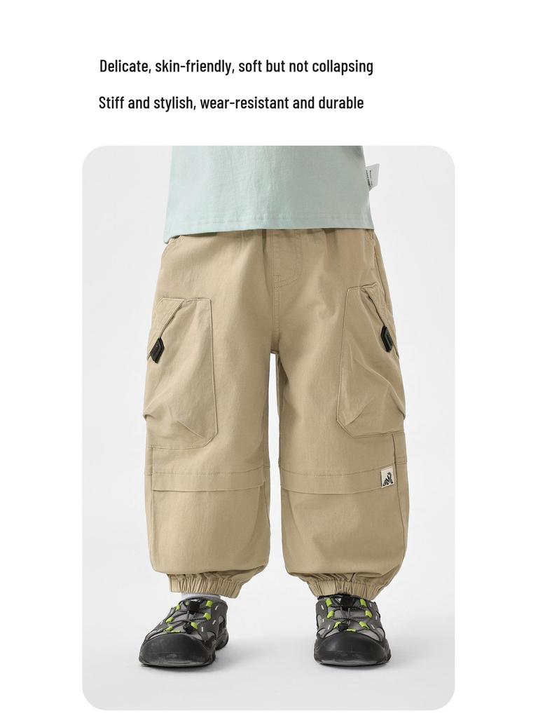 Spring 2026 Trendy European Boys' Long Workwear Pants for Kids and Toddlers
