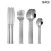 4/6/16/24 Silver Stainless Steel Tableware Set Steak Knife Dinner Fork Soup Spoon Dessert Spoon Suitable for Family Parties