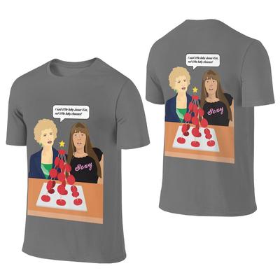Kath Kim Christmas Reversible Straight Fit Tee Baby Cheese Art Print Minimalist Graphic Daily Essential Shirt