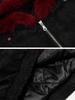 Men's Red Fur Collar Retro PU Leather Cotton Jacket - Heavyweight Warm Outerwear