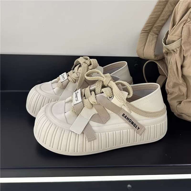 Korean version of autumn little white shoes women's new comfortable biscuits platform bread women's shoes casual versatile big head shoes trendy brand
