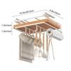 Kitchen Hanging Organizer Rack Strong Load-bearing Storage Rack With Hooks Sturdy Space-efficient Shelf Lid Storage Holder