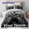 Name Custom Black-Venom Pattern Bedding Set Quilt Cover Pillowcase Home Decor Gift (1 * Duvet Cover + 2 * Pillowcase, Without Core)