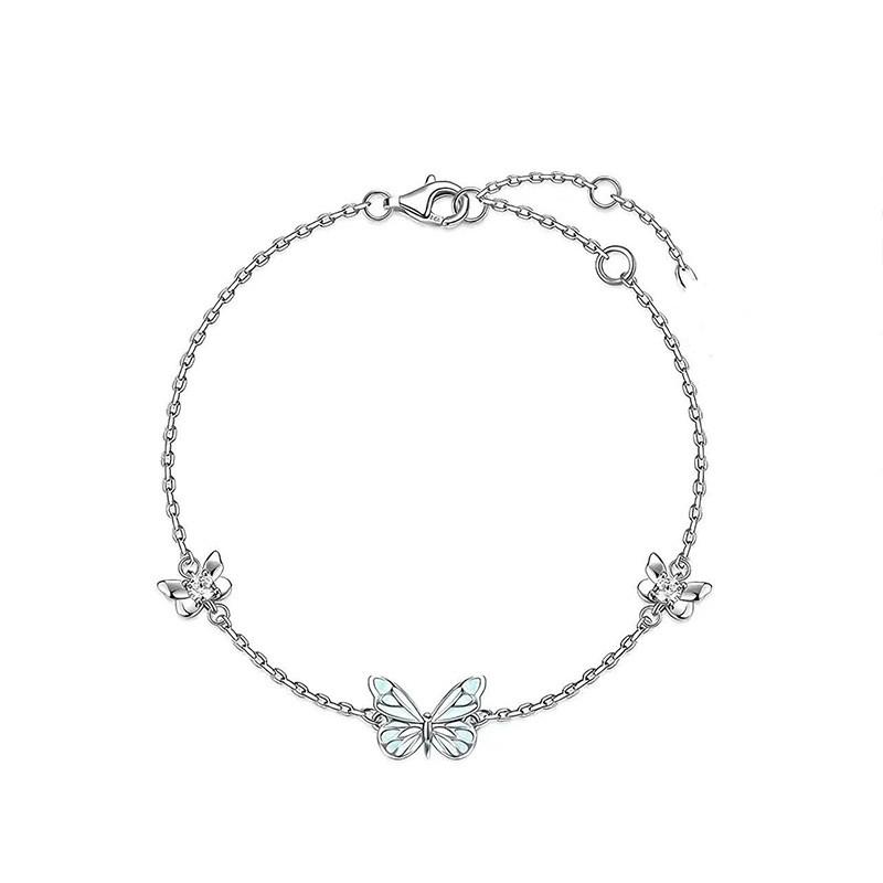 Elegant Butterfly Pendant Necklace Women Sterling Enamel Glow Design Minimalist Fashion Jewelry Gift