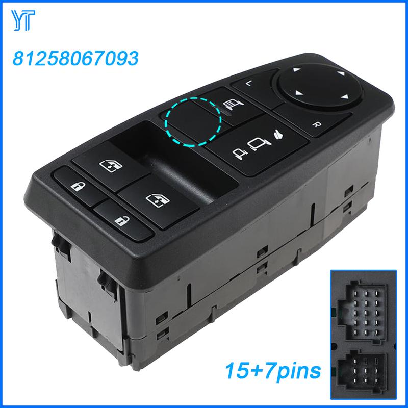 For MAN Truck TGS TGX TGL TGM 24V Driver Side Master Window Control Switch Glass Lifter Adjust Panel Car Accessories 81258067093