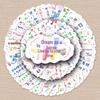 50 Waterproof Inspirational Chinese Sentence Stickers for Suitcases, Graffiti, Scooters, Computers, Tablets, and Cartoon Decoration