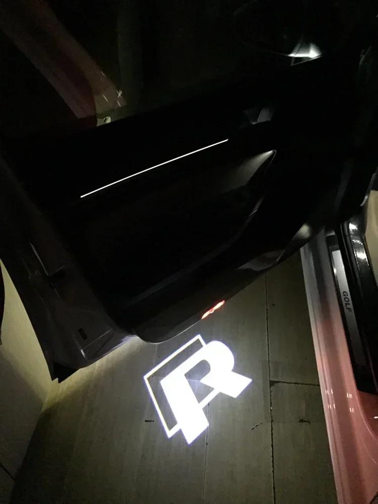 ZDFVU1 2/4P LED Car Door Logo Projector Light Accessories for VW R Golf 5 6 7 GTI GTD GTE Touareg CC Passat B6 B7 B8 B9 C6 C7 C8 Tiguan