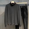 Trendy Herentrui met Hoge Hals, Dik Gebreid, Dubbele revers, Koreaanse Stijl