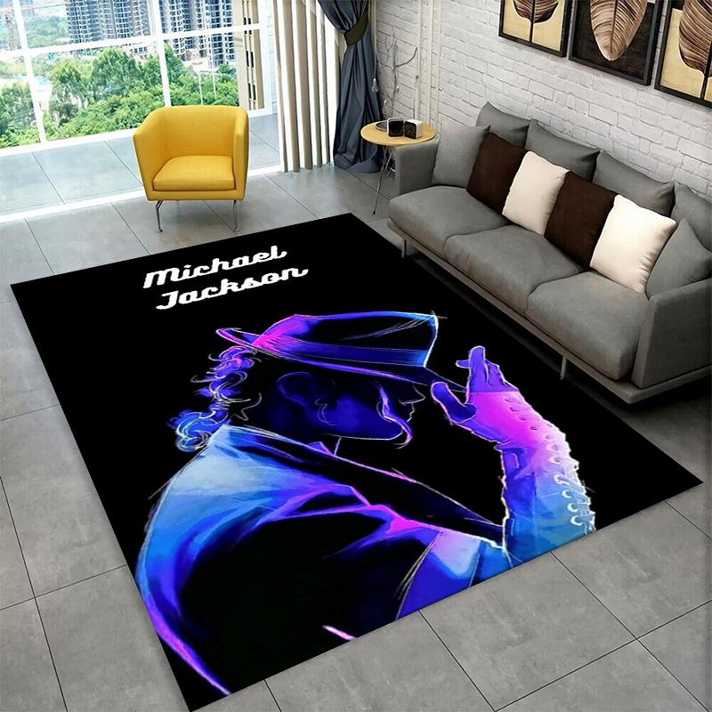 King of Pop Star MJ Michael Jackson Carpet Rug for Bedroom Living Room Sofa Doormat Home Decor,Kid Game Area Rug Non-slip Gift