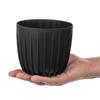 KADAX Blumentopf Übertopf Pflanzgefäß 12,5cm Rund Kunststoff Pflanzenständer Schwarz