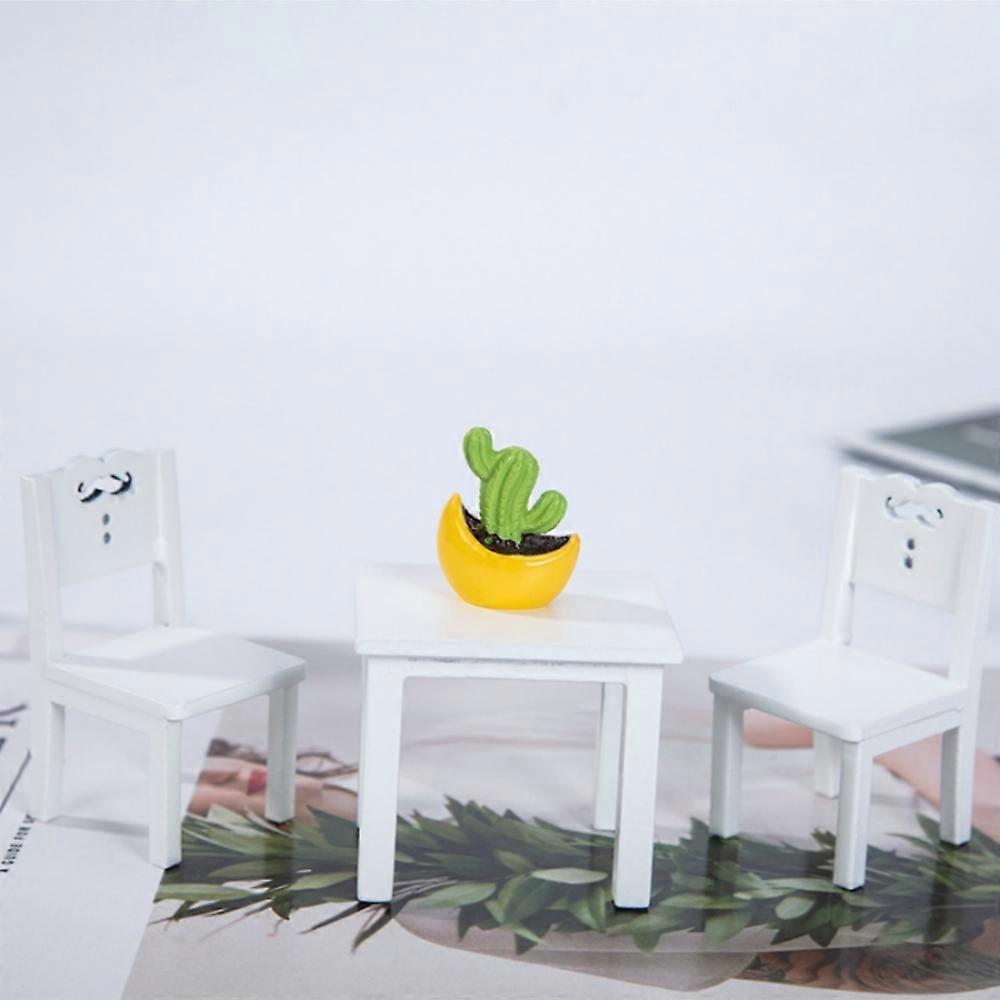 3 Pcs Kids Table Chair Simulation Furniture Mini Chair Toy Children Desk Chair Set Furniture Model Chair Model Toy
