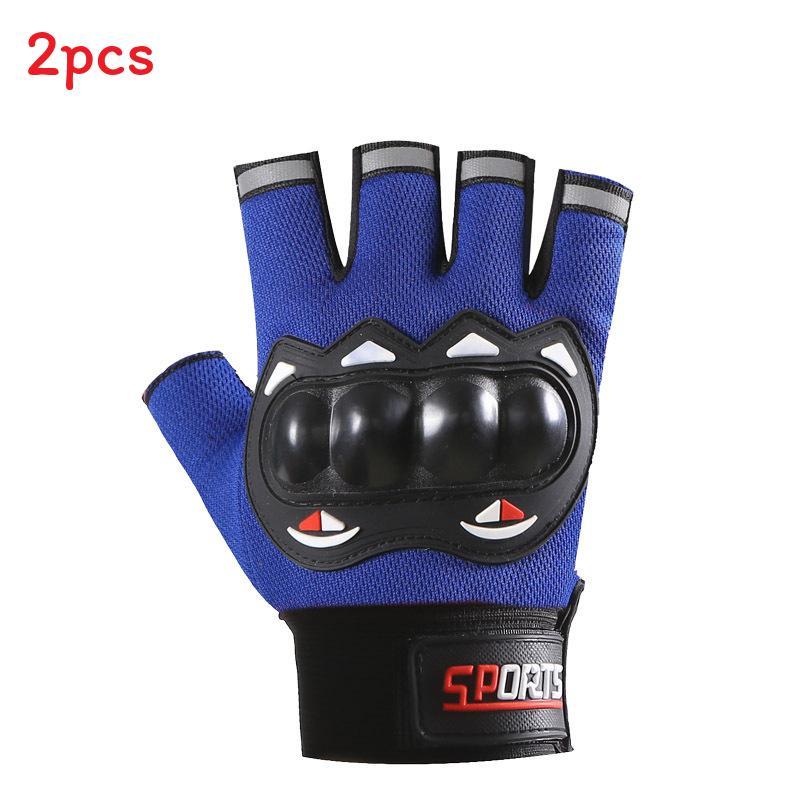 

Motorcycle Riding Gloves With Touch Screen Fingertips For Street Cycling Enthusiasts Half Blue