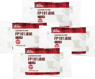 Kalita Kaffeefilter FP101 Filterpapier für 100 Braune Packung mit 4 Stück für 1–2 Personen, Stücke, #11111