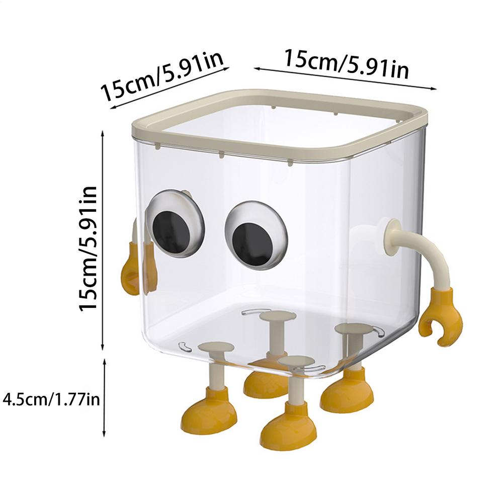 Desktop Trash Can with Lid Garbage Waste Bin Organizer Bedroom Office Desk Storage Box Transparent Durable Plastic Home Supplies