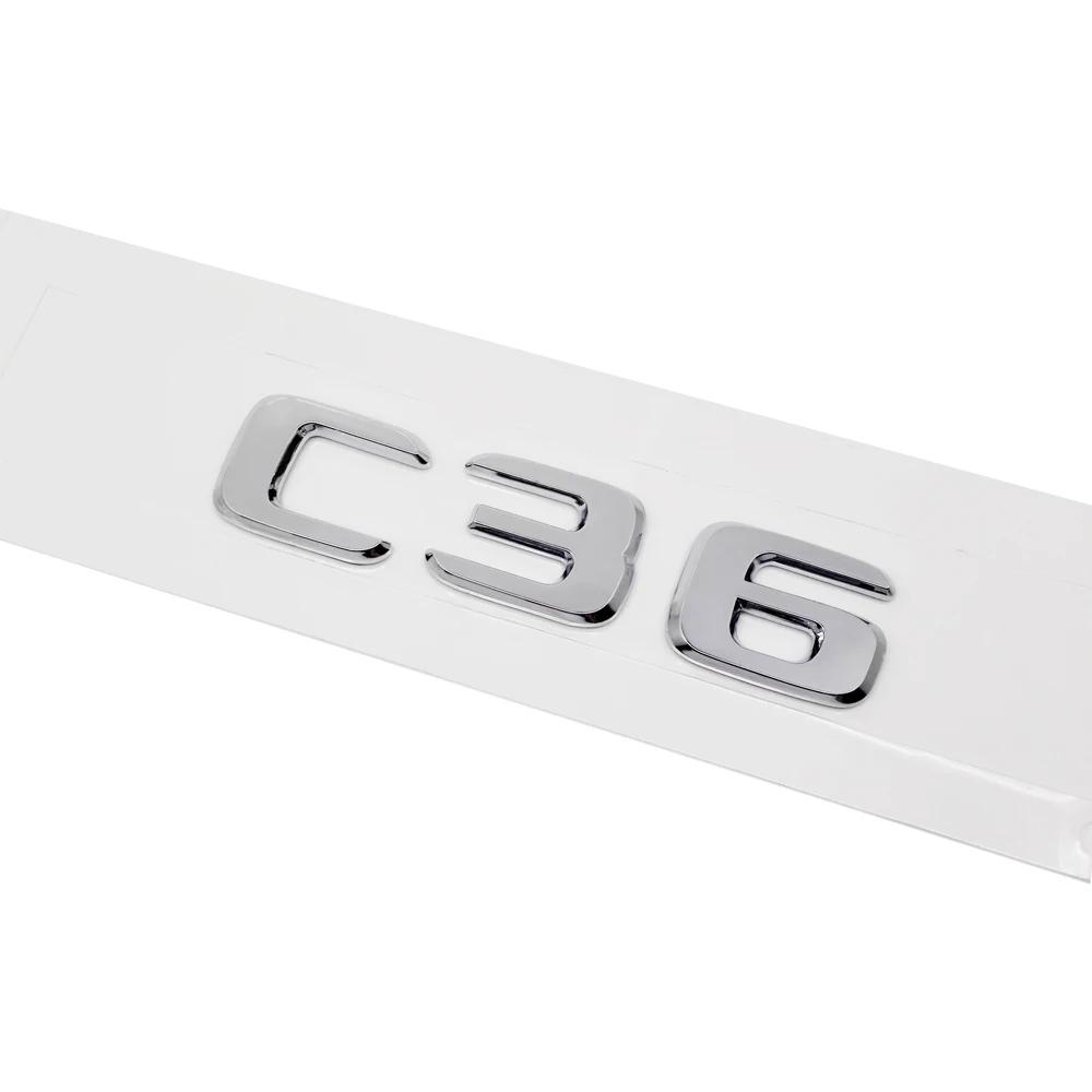 ABS Plastic C32 C36 C63 Trunk Rear Logo Badge Emblem Sticker for Mercedes Benz C Class W201 W202 W203 W204 W205 mm1