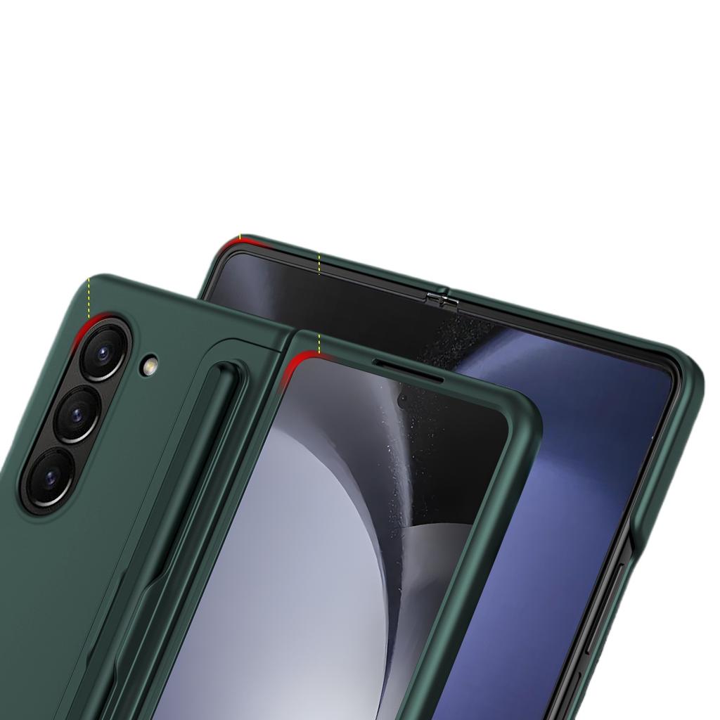 For Samsung Galaxy Z Fold 6 5 4 3 Case Removable Pen Holder Invisible Bracket Kickstand Hard PC Matte Cover with Touch Pen with Stand Holder