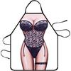 Funny Apron Party Grilling Kitchen Apron Gift For Women (Black Lingerie Lady)