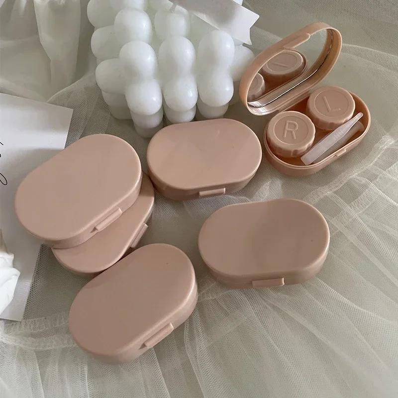 Candy Color Portable Mini Contact Lens Case Easy Carry Lenses Storage Box Eye Care Container with Mirror Lenses Box