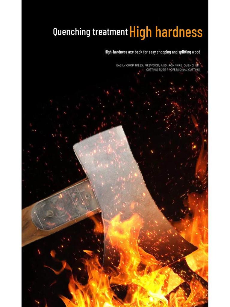 Axe Splitting Wood Axe - Hand Forged Steel Cleaver for Outdoor Woodworking, Firefighting, & Mountain Adventures