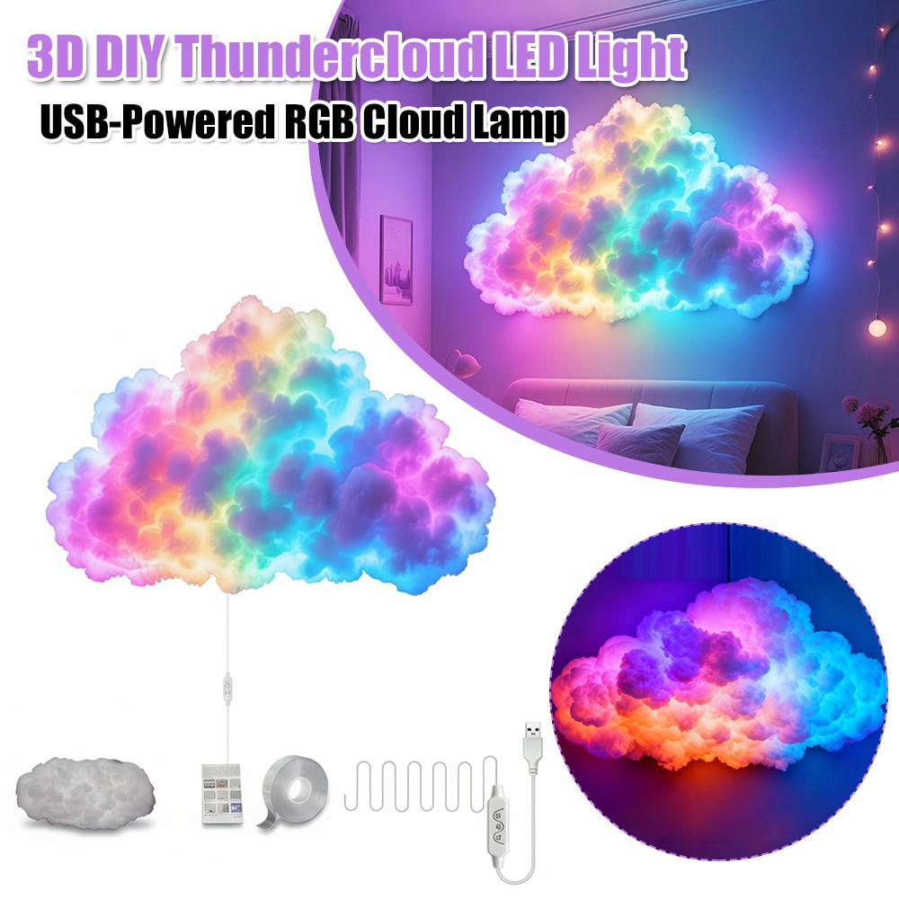 LED Cloud Light USB-Powered Music Sync Color Changing Led Lights for Adults Kids Indoor Home Bedroom