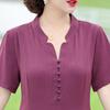 Summer 2025 Noble Lady Plus Size Dress - Short-Sleeved, Elegant Design for Middle-Aged & Elderly Women