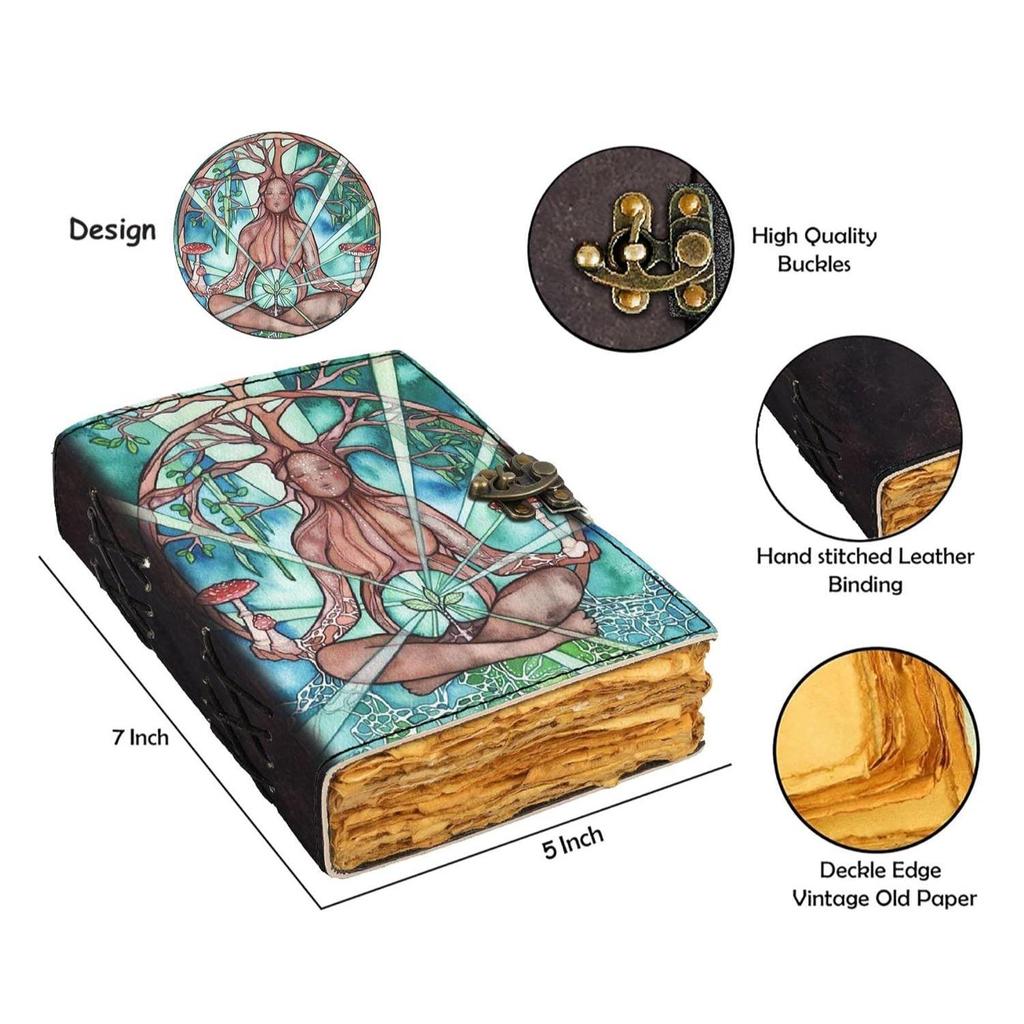 Leder-Samen-Mama-Tagebuch, bedruckt, Vintage-Tagebuch mit alten Seiten, für Büro und persönlichen Gebrauch (7 x 5 Zoll)