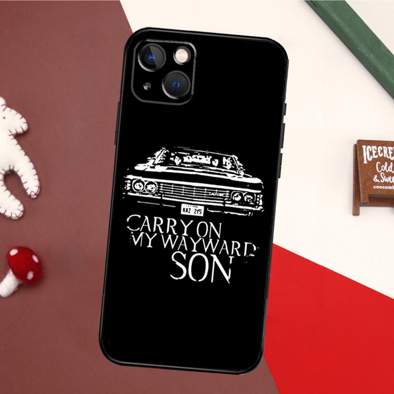 Supernatural CARRY ON MY WAYWARD SONS Case For iPhone 16 Pro Max 14 13 12 11 15 17 Pro Max mini 15 16 Plus 16e 17 Air Back Cover