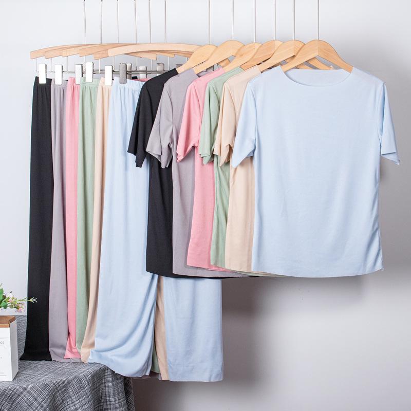 Set casual de vară pentru femei, din două piese largi, pentru acasă