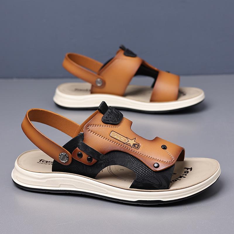 Sandals Men's Outer Wear 2025 New Summer High-end Breathable Casual Men's Sandals Soft-soled Soft-faced Beach Shoes